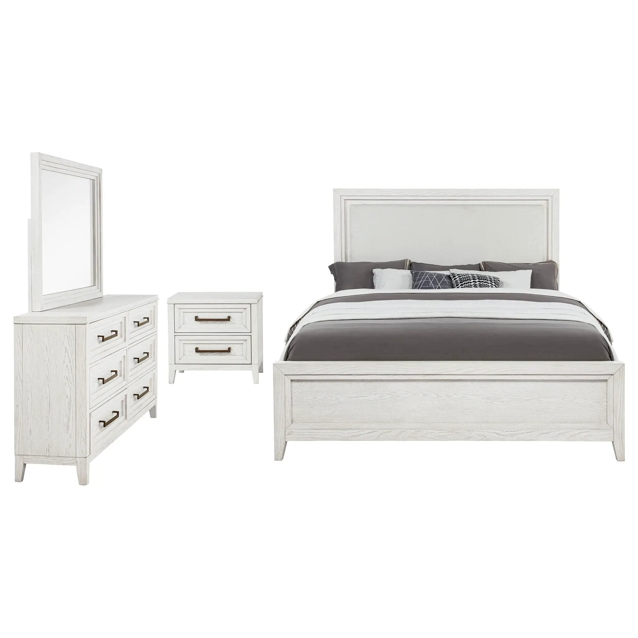 Marielle 4-piece Cal King Bedroom Set Distressed White by Unique Piece Furniture