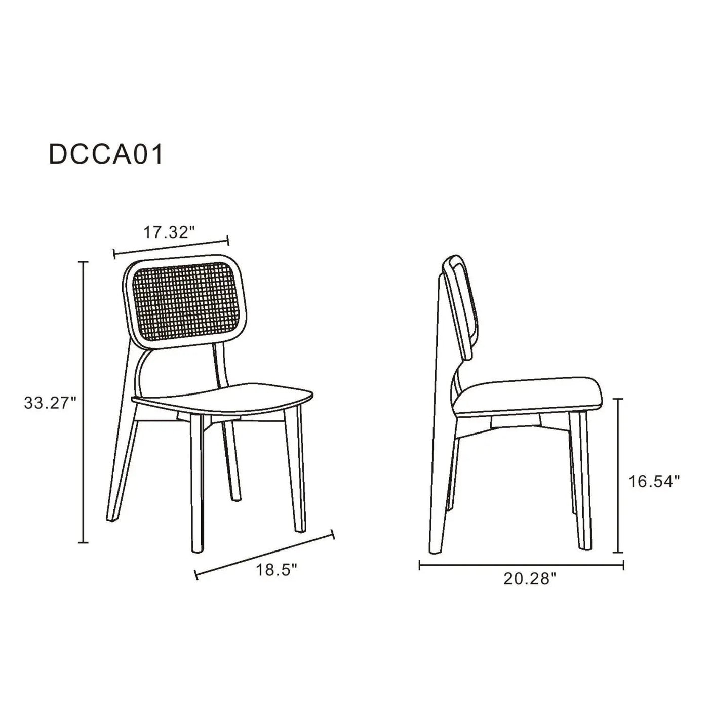 Versailles - Dining Chair With Cane Backrest (Set of 2) by HouseOfZazla