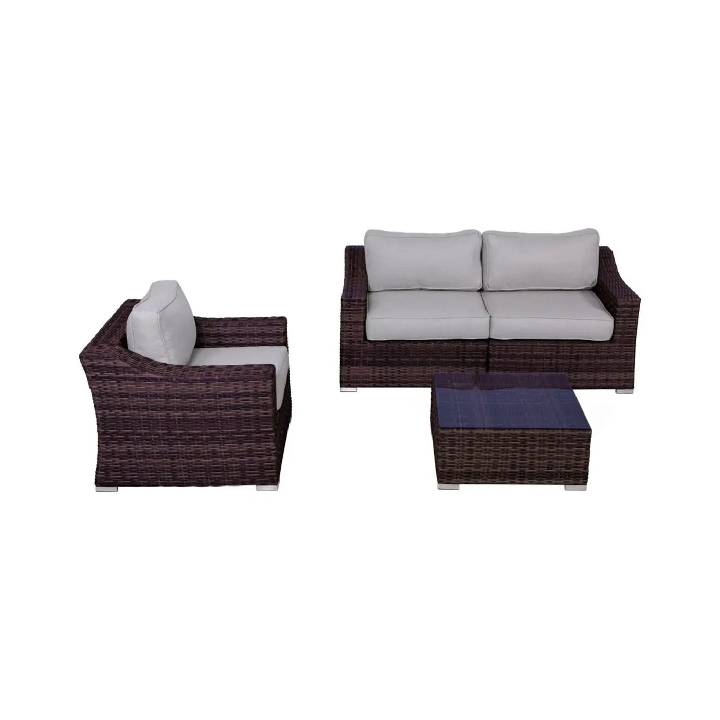 Outdoor Wicker Conversation Set With Cushions, All Weather by Unique Piece Furniture
