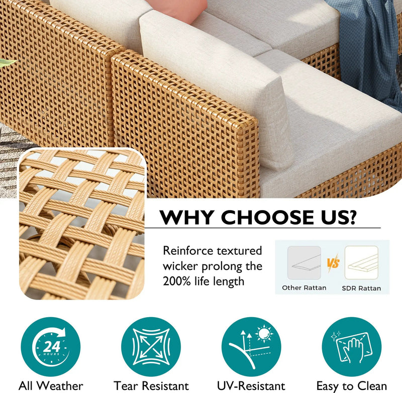 K&K 7-Piece Wicker Patio Furniture Set by HouseOfZazla