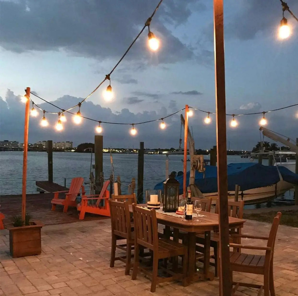 27F Solar Powered String Lights Waterproof LED Hanging Edison Bulb Lights with 12 Bulbs by Outdoor Solar Outlet