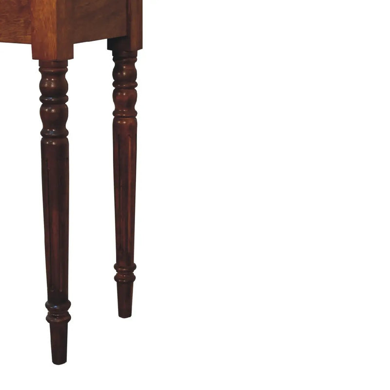 Artisan Furniture Solid Wood Chestnut Turned Leg Writing Desk, 1-Drawer by HouseOfZazla