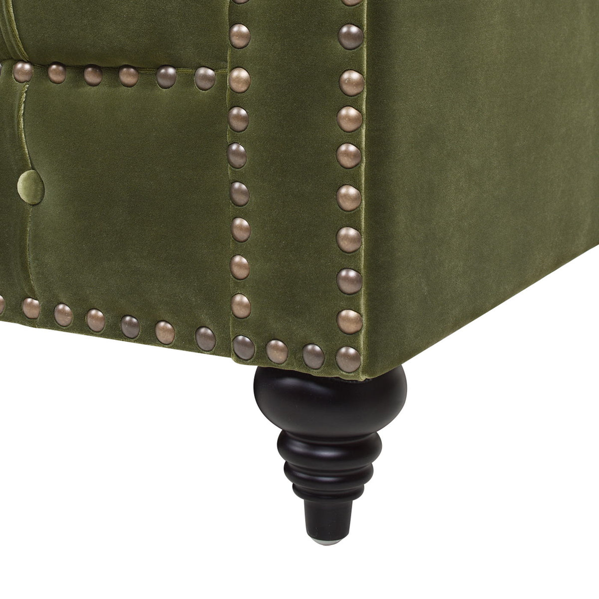 Tufted Chesterfield Sofa with Kiln-Dried Hardwood Frame - Dark Green, photo 5 of 22