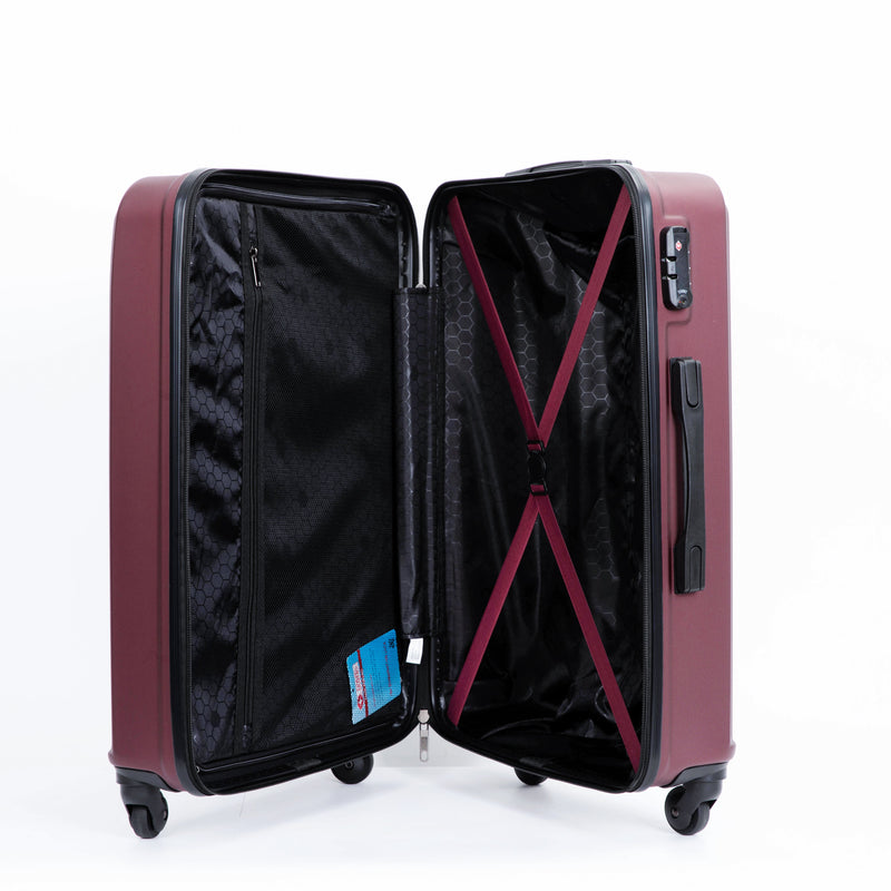 Luggage sets 3 Piece,Suitcase Set with Spinner Wheels,TSA Lock,ABS Hard shell Luggage Sets,Lightweight Travel Suitcase Sets,20/24/28 inch,Wine