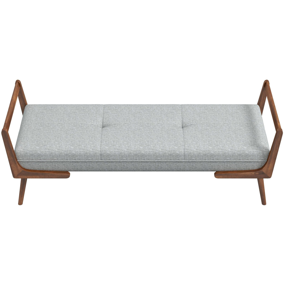 Gray Upholstered Bench with Biscuit Tufting - 51.2" Wide, photo 3 of 12