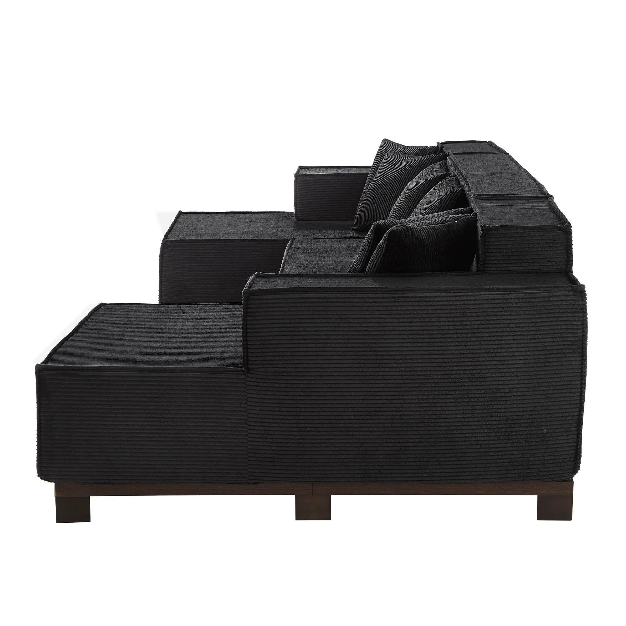 U-Shaped Sectional Sofa With RGB LED Light Strip And 6 Pillows by Unique Piece Furniture