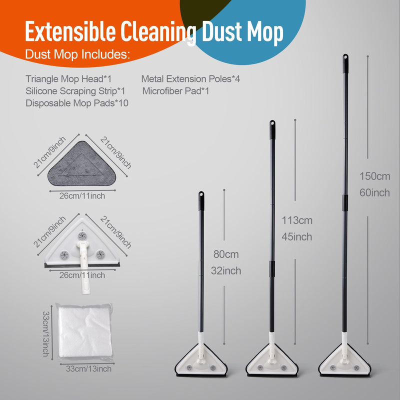 Effortless Wall Cleaning Mop With Disposable Pads, Versatile Triangle Design - White by HouseOfZazla