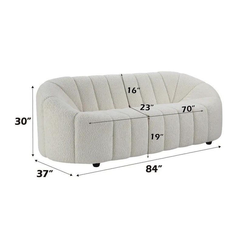 Osmash - Sofa - White Teddy Sherpa by Unique Piece Furniture