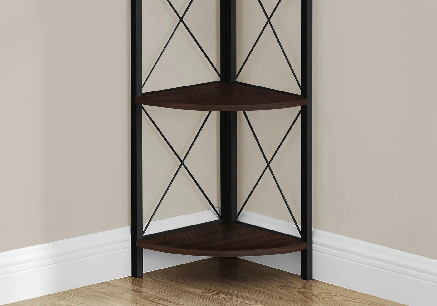 4-Tier Corner Bookshelf with Marble Look and Metal Frame by HouseOfZazla