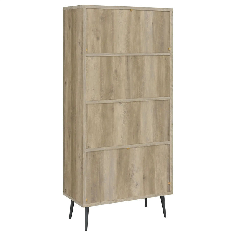 Maeve 70-inch 3-shelf Bookcase with Drawers Distressed Pine by Unique Piece Furniture
