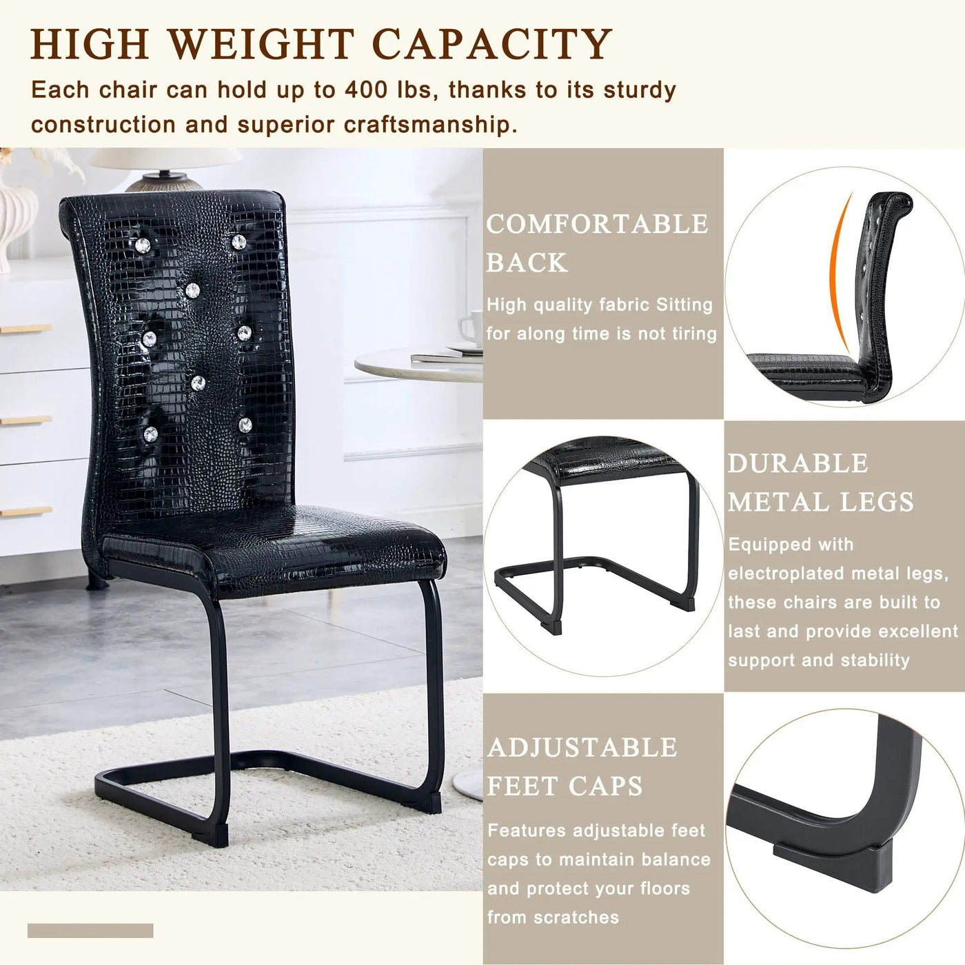Alligator Skin Upholstered Dining Chairs by HouseOfZazla