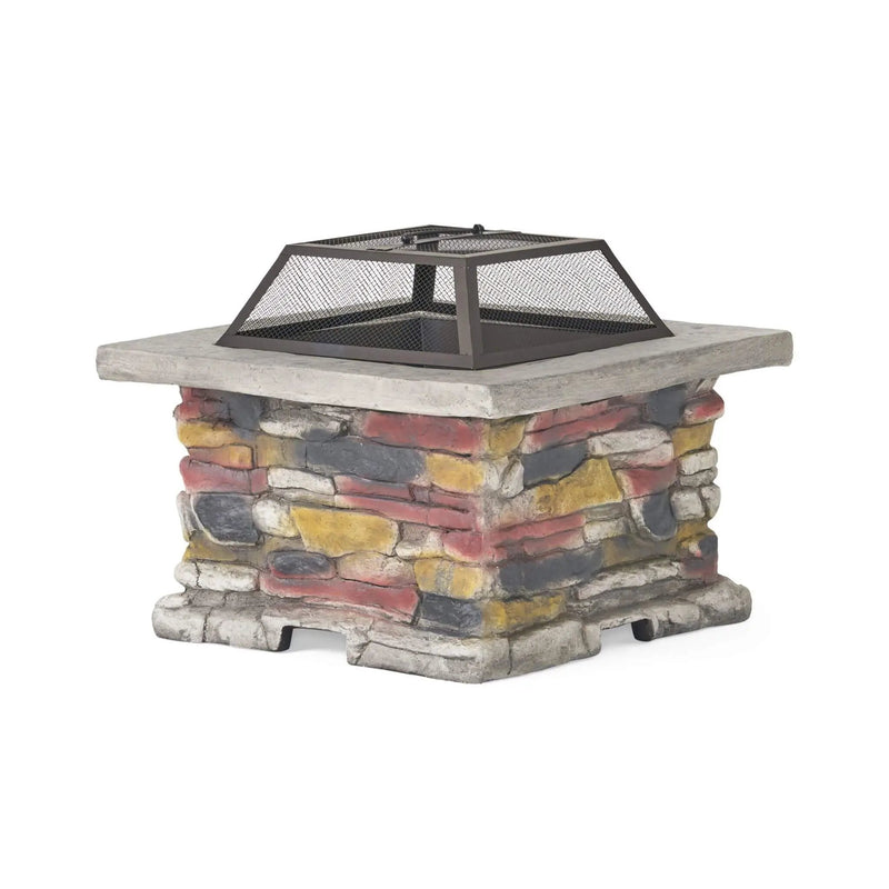 Alora 28-Inch Premium Outdoor Wood Burning Magnesium Oxide Fire Pit With Lid (SAK75214) by SAKSBY WHOLESALE