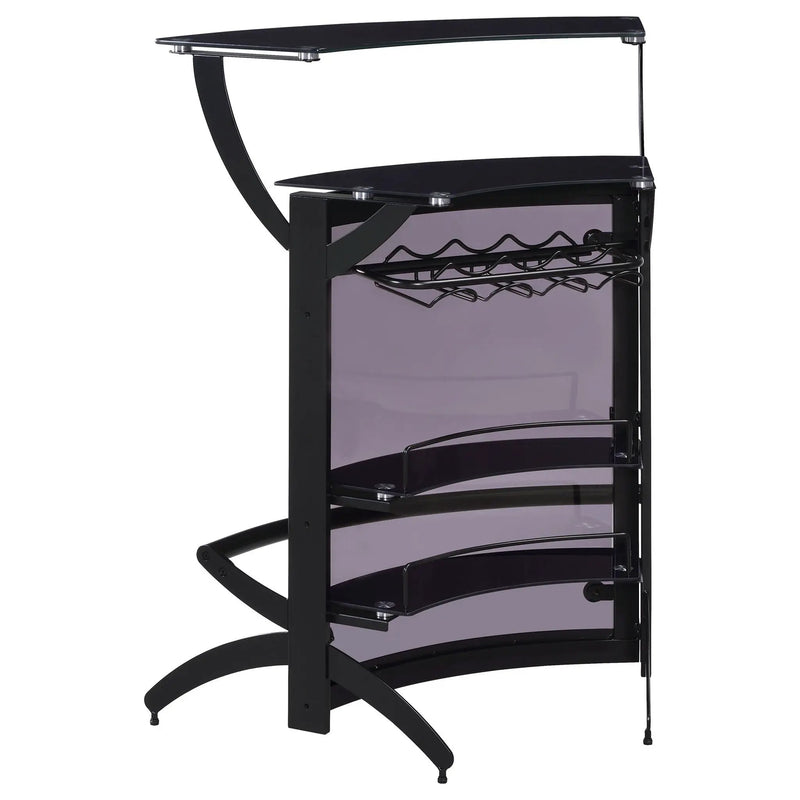 Dallas 2-shelf Curved Freestanding Home Bar Cabinet Black by Unique Piece Furniture