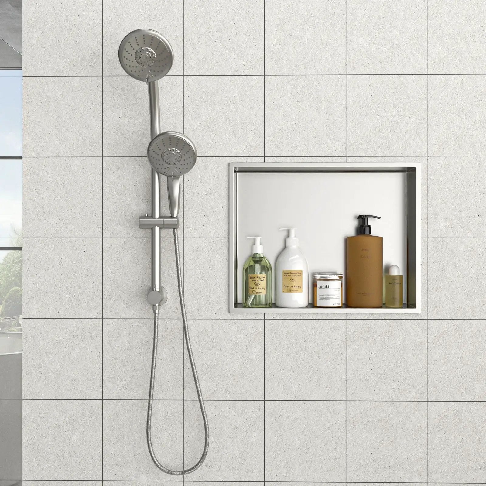 Stainless Steel Shower Niche With Seamless Design For Bathroom Storage by HouseOfZazla