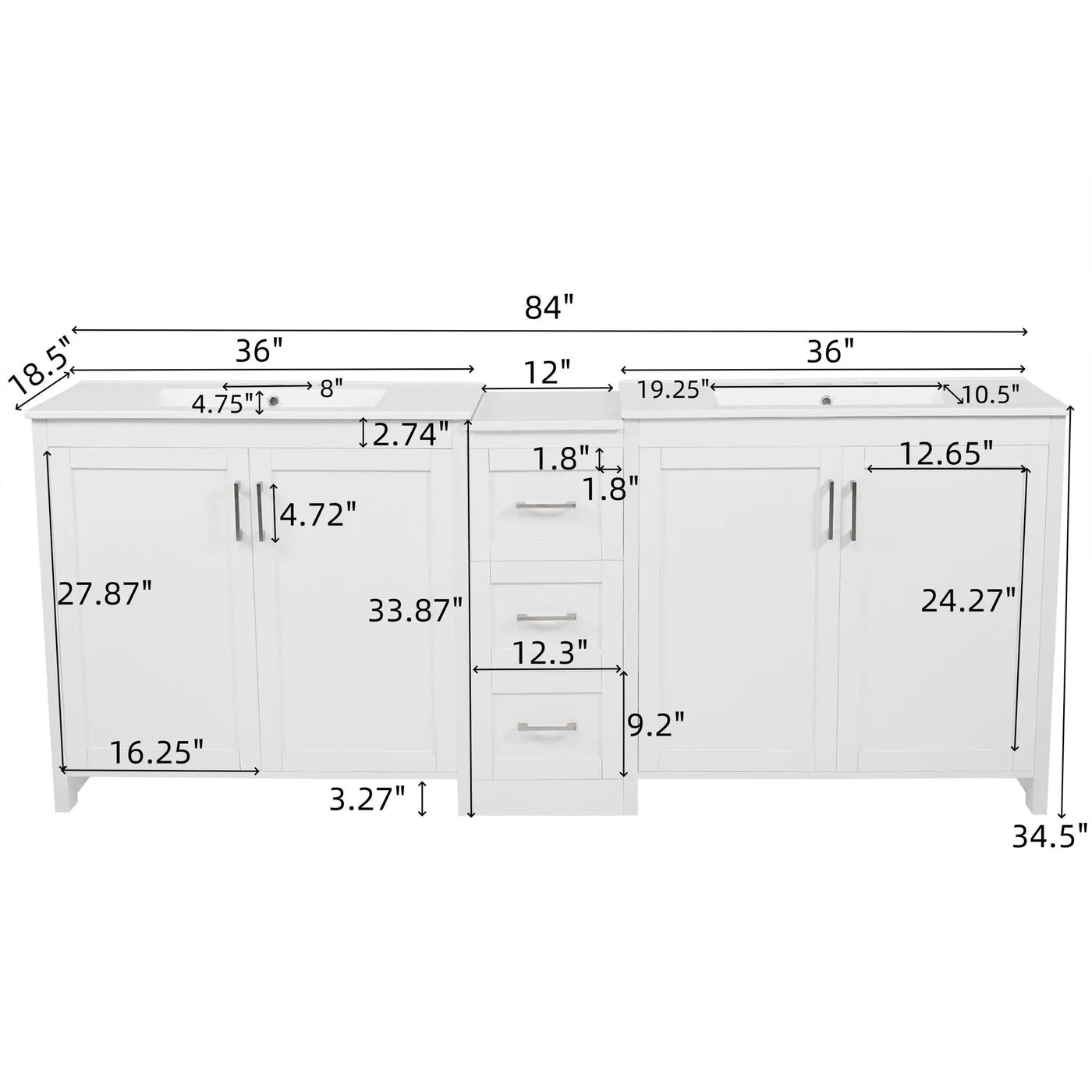 Double Sink Bathroom Vanity With Quartz Countertop by HouseOfZazla