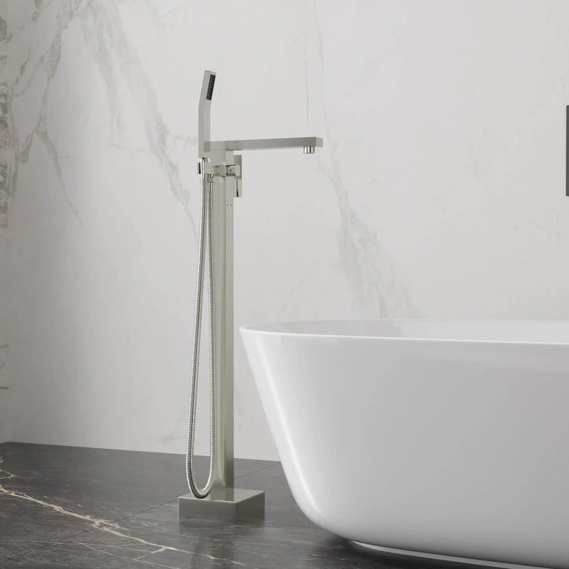 Freestanding Bathtub Faucet With Waterfall Tub Filler And Hand Shower by HouseOfZazla