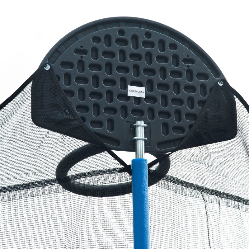 14Ft Trampoline For Adults & Kids With Basketball Hoop, Outdoor Trampolines With Ladder And Safety Enclosure Net For Kids And Adults, Double-Side Color Cover - Blue by HouseOfZazla
