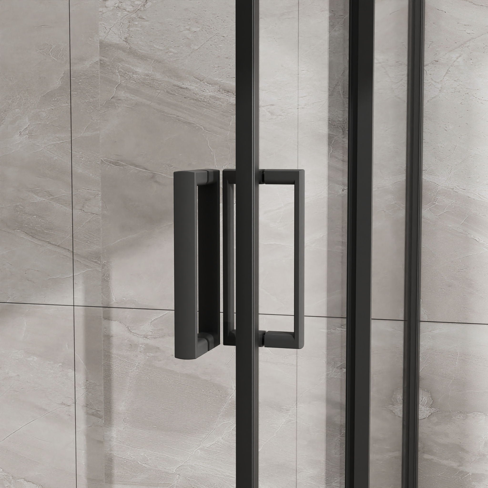 Corner Shower Enclosure With Sliding Door - Matte Black by HouseOfZazla