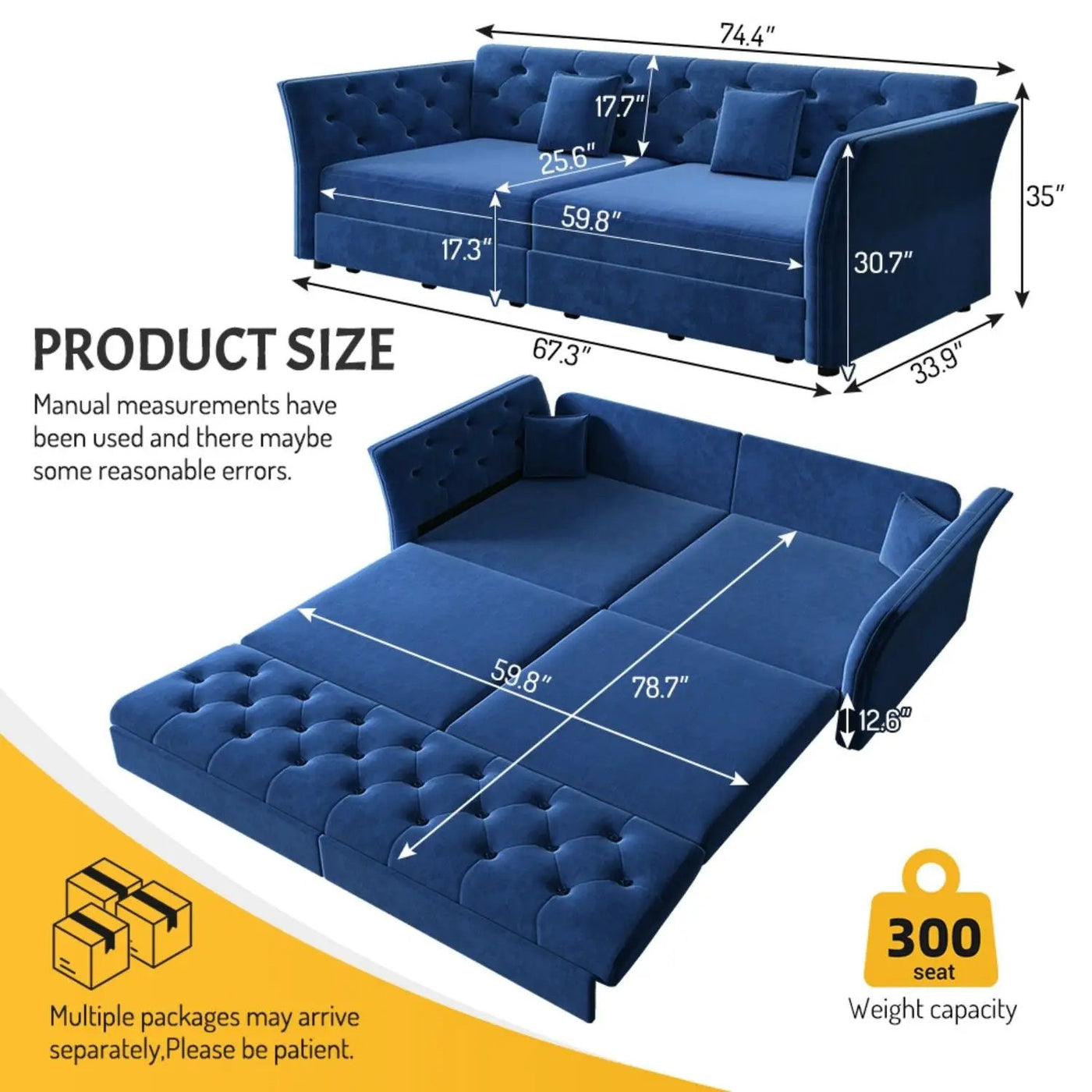 Oversize Pull Out Sofa Bed For Living Room by HouseOfZazla