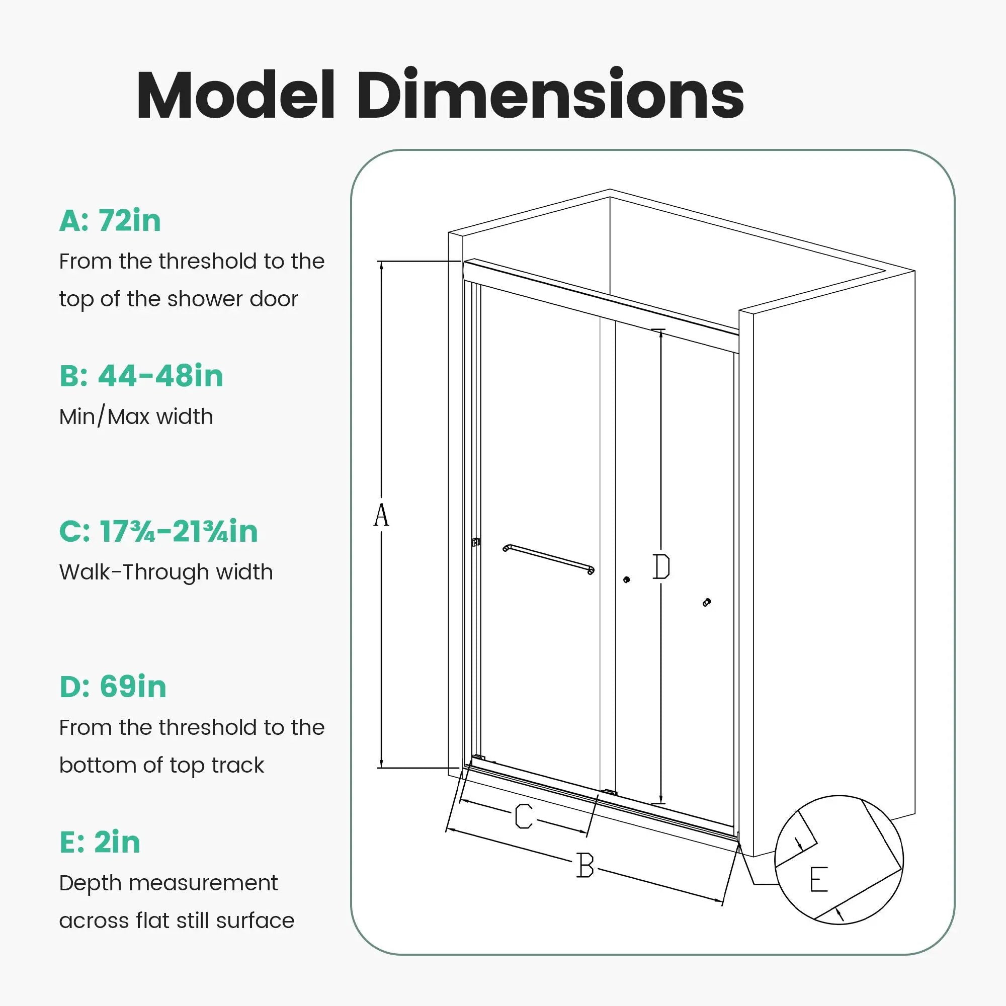 Semi Frameless Double Sliding Shower Door with Tempered Glass by HouseOfZazla
