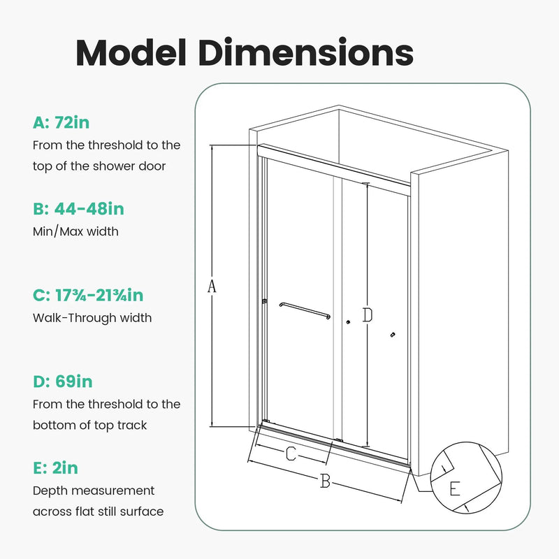 Semi Frameless Double Sliding Shower Door with Tempered Glass by HouseOfZazla