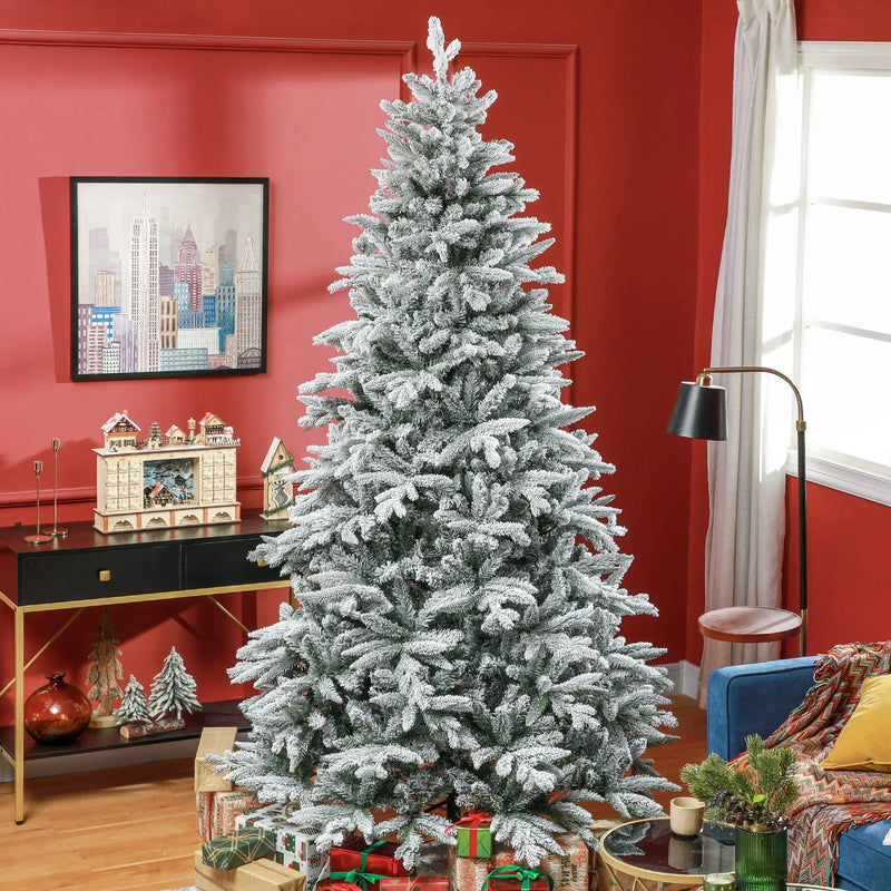 HOMCOM 8ft Snow Flocked Artificial Christmas Tree by HouseOfZazla
