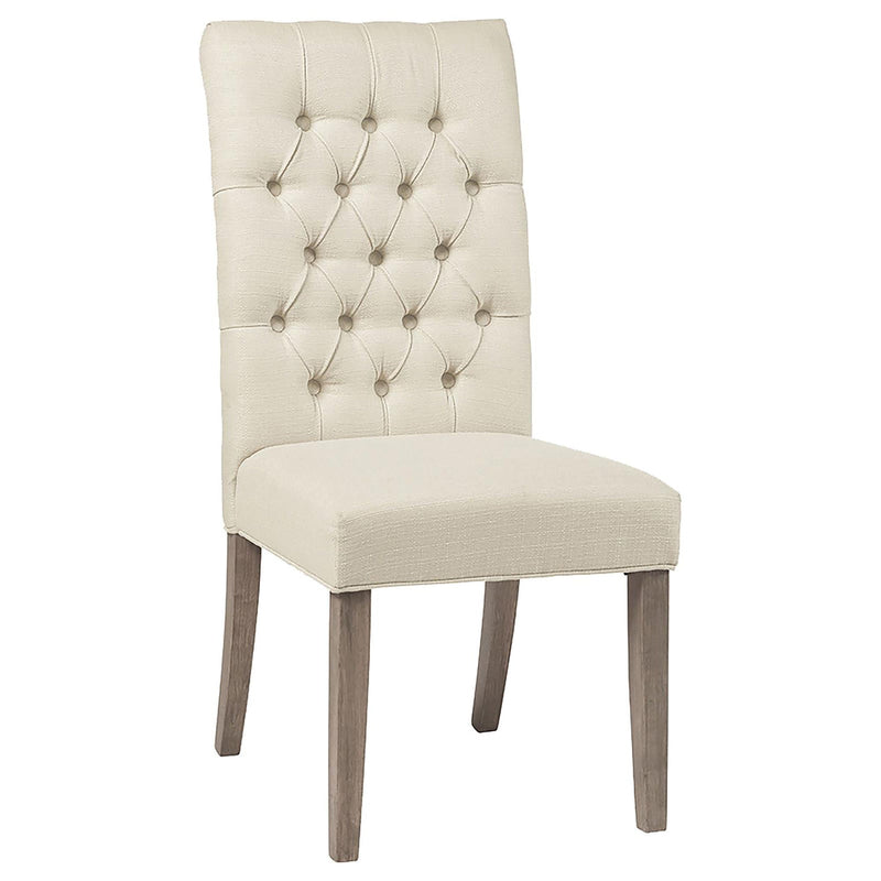 Tufted Back Parson Chairs (Set of 2) - Beige by HouseOfZazla