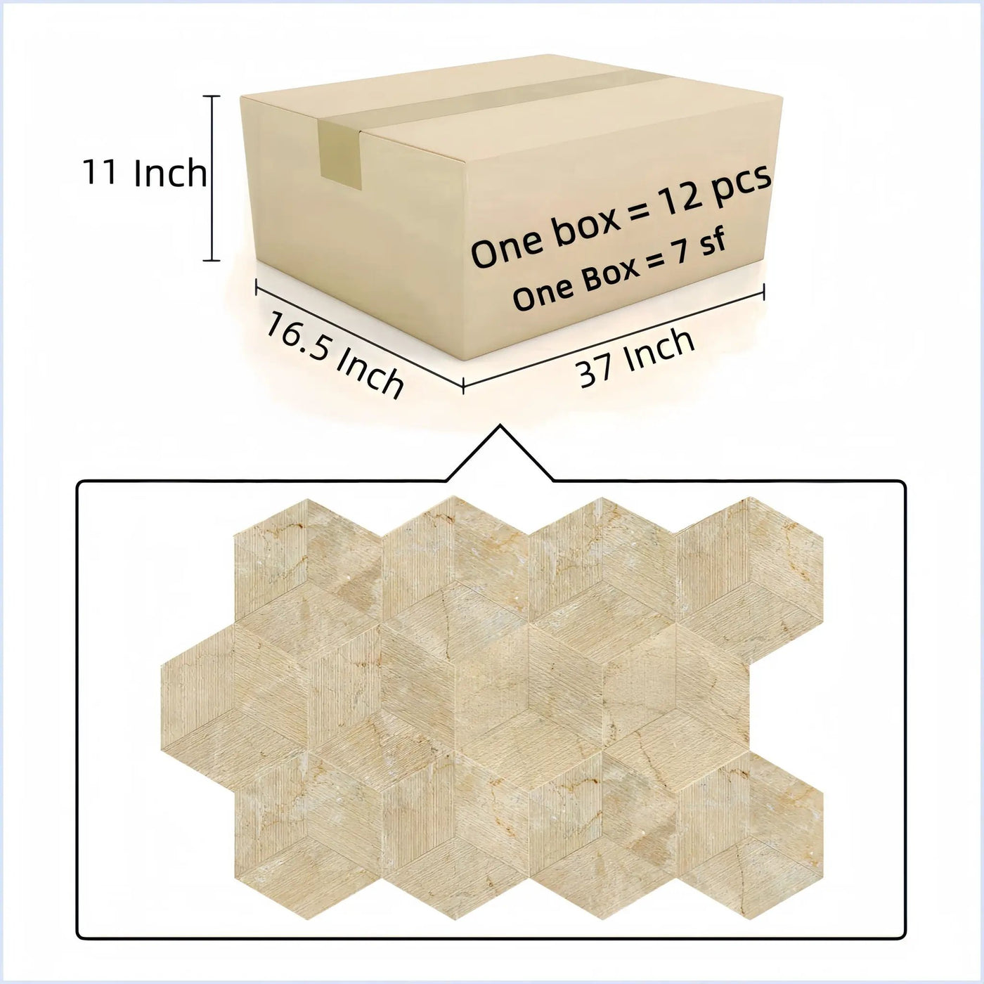 Hexagon Natural Marble Polished Tile For Wall And Floor (Set of 12) by HouseOfZazla