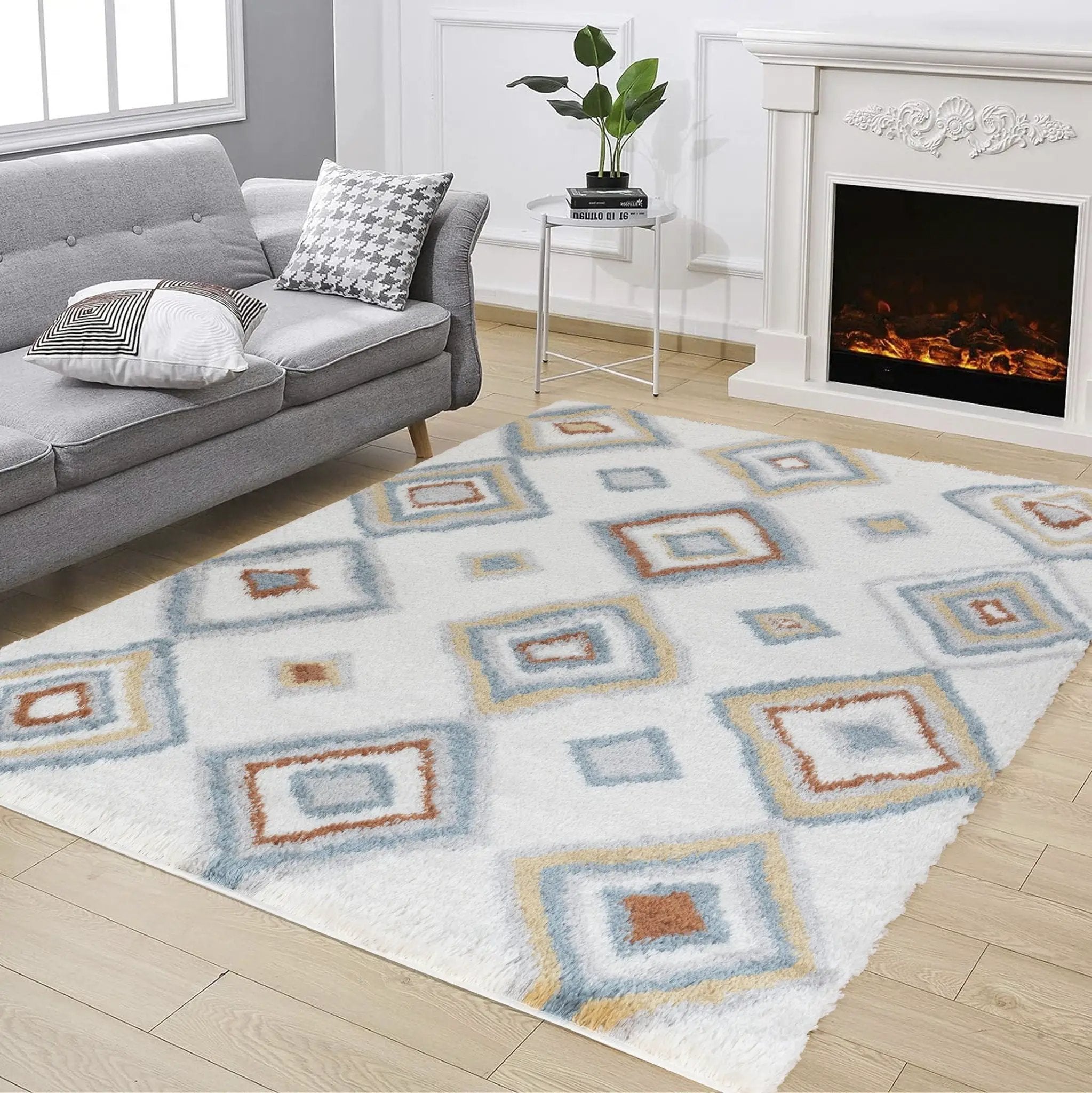 Loft Shag - 5' 3" X 7' Shaggy Area Rug - Ivory - Polypropylene by HouseOfZazla