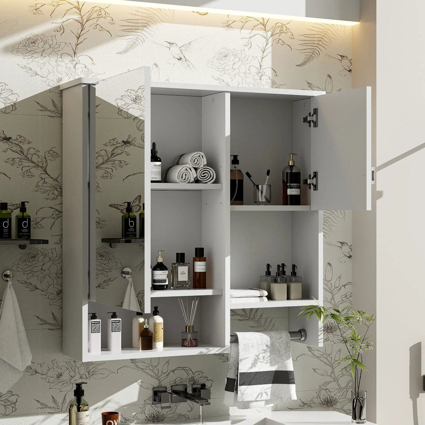 Modern Wall Mounted Bathroom Medicine Cabinet, Bathroom Wall Storage Cabinet With Mirror by HouseOfZazla
