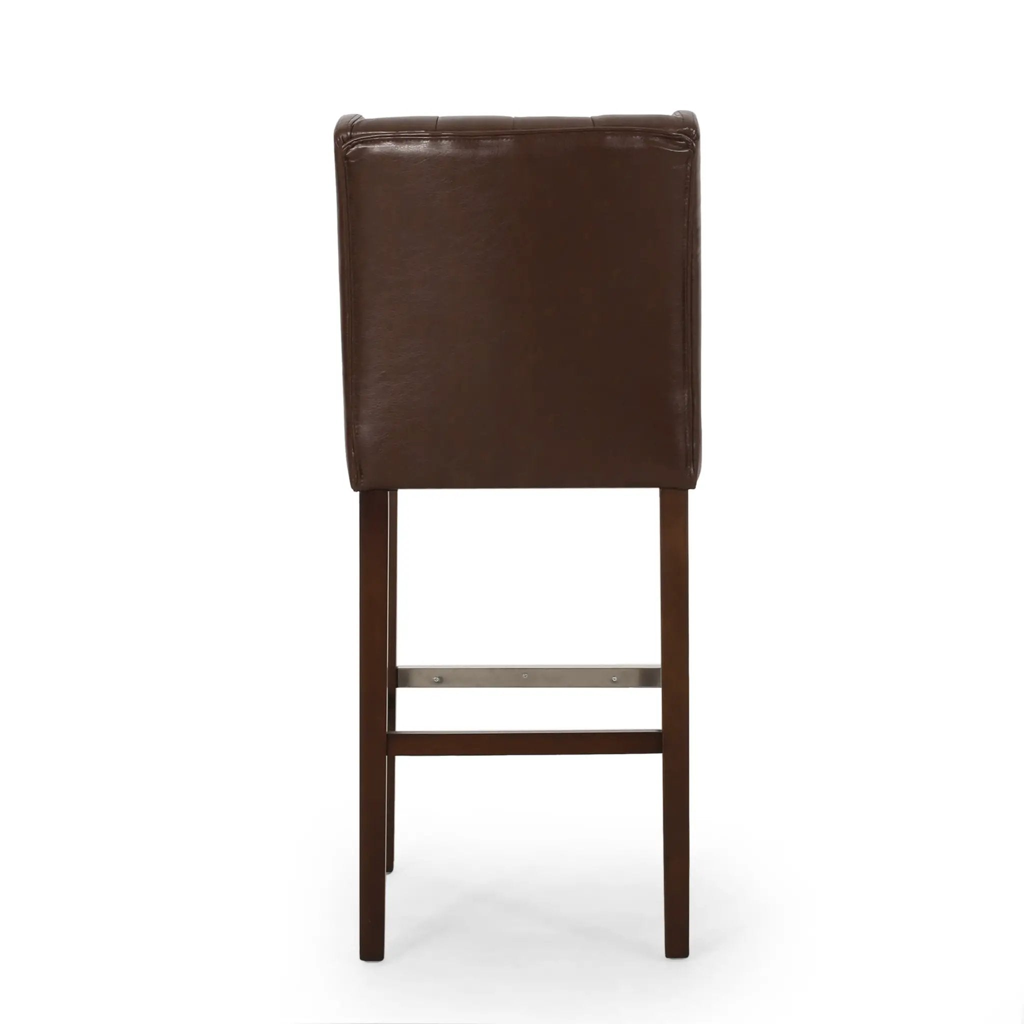 30.5 Inch Seat Height Bar Stool with PU Upholstery and Metal Footrest by HouseOfZazla