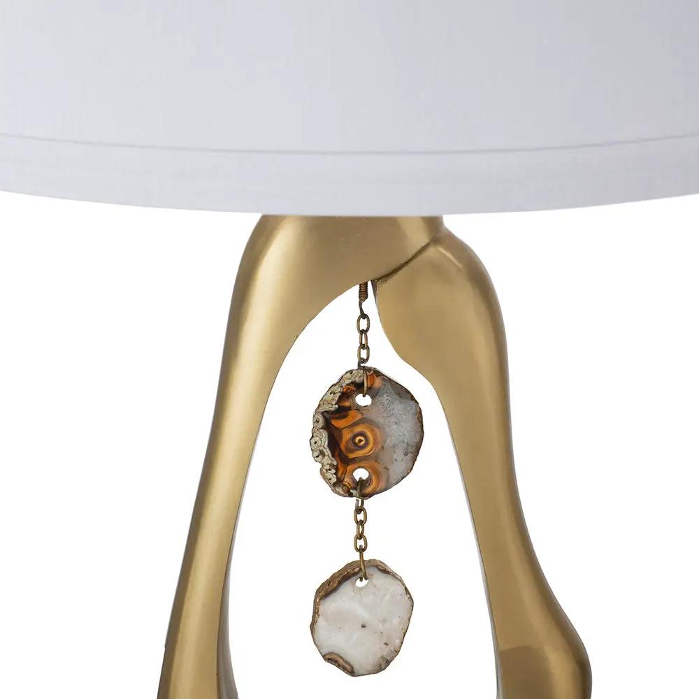 Geode-Inspired Gold Aluminum Table Lamp by HouseOfZazla