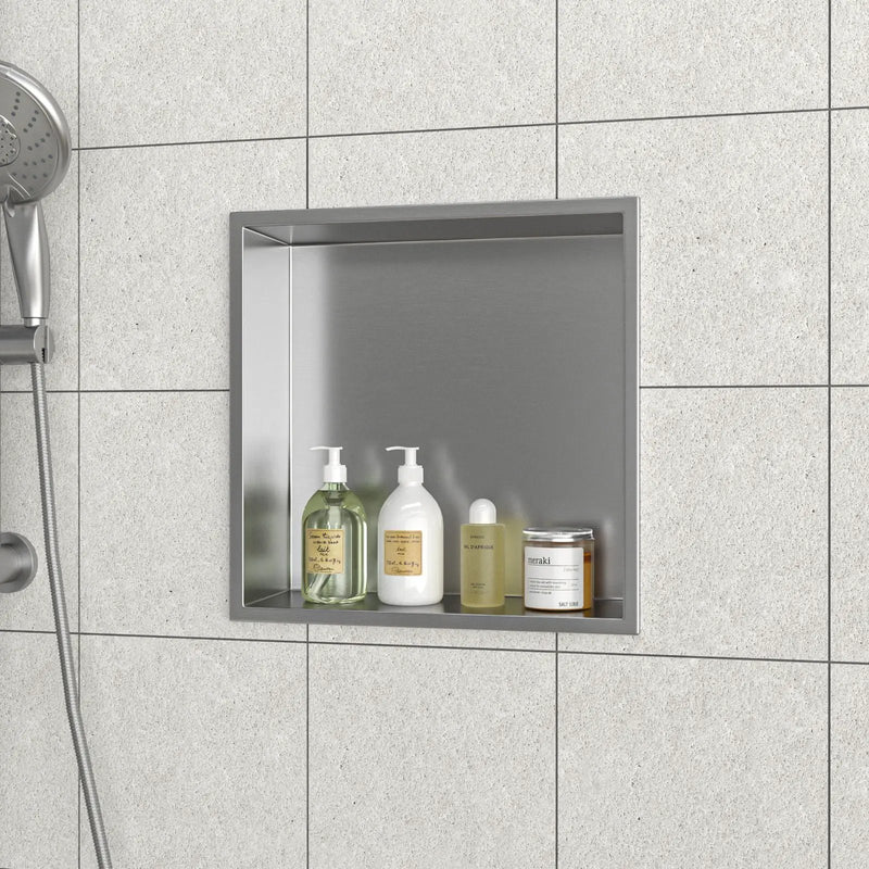 Stainless Steel Shower Niche With Seamless Design For Bathroom Storage by HouseOfZazla