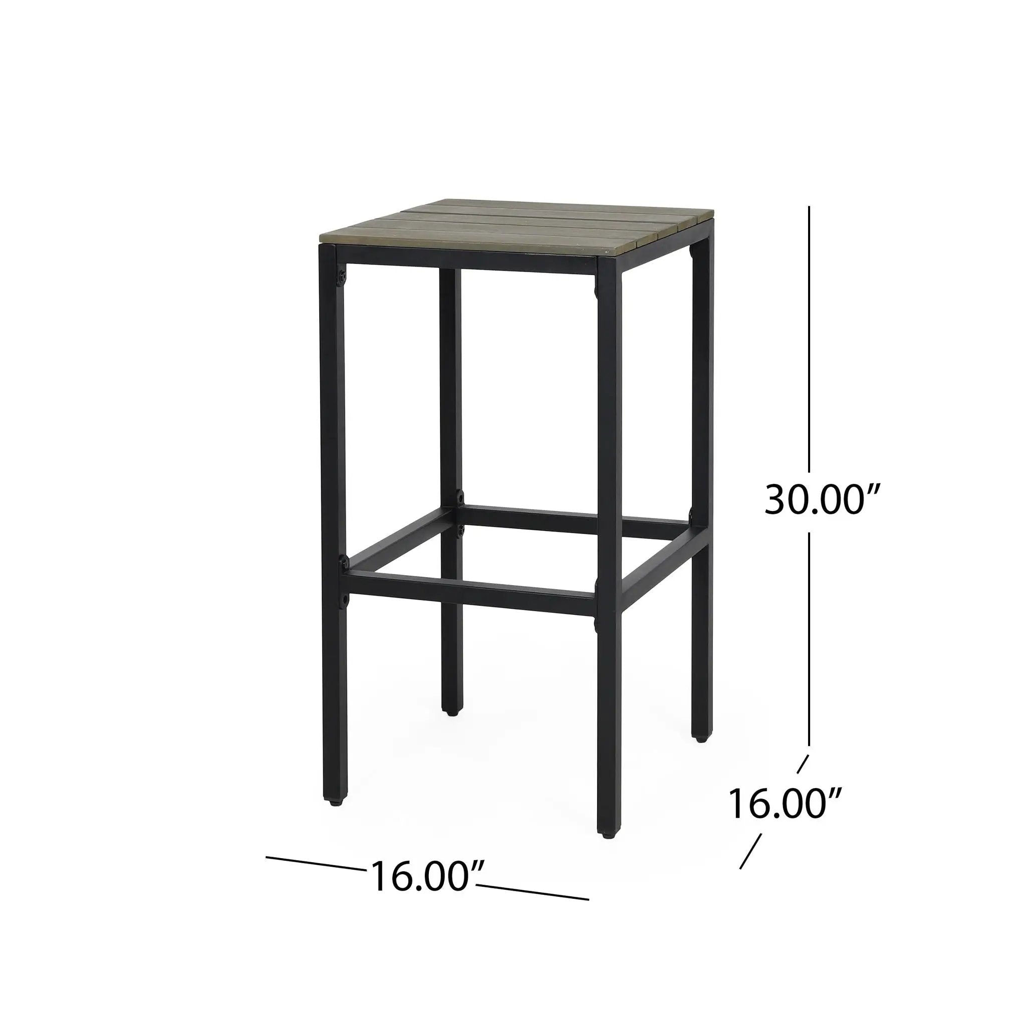 Outdoor Bar Stool With Slat Design And Metal Frame (Set of 2) by HouseOfZazla