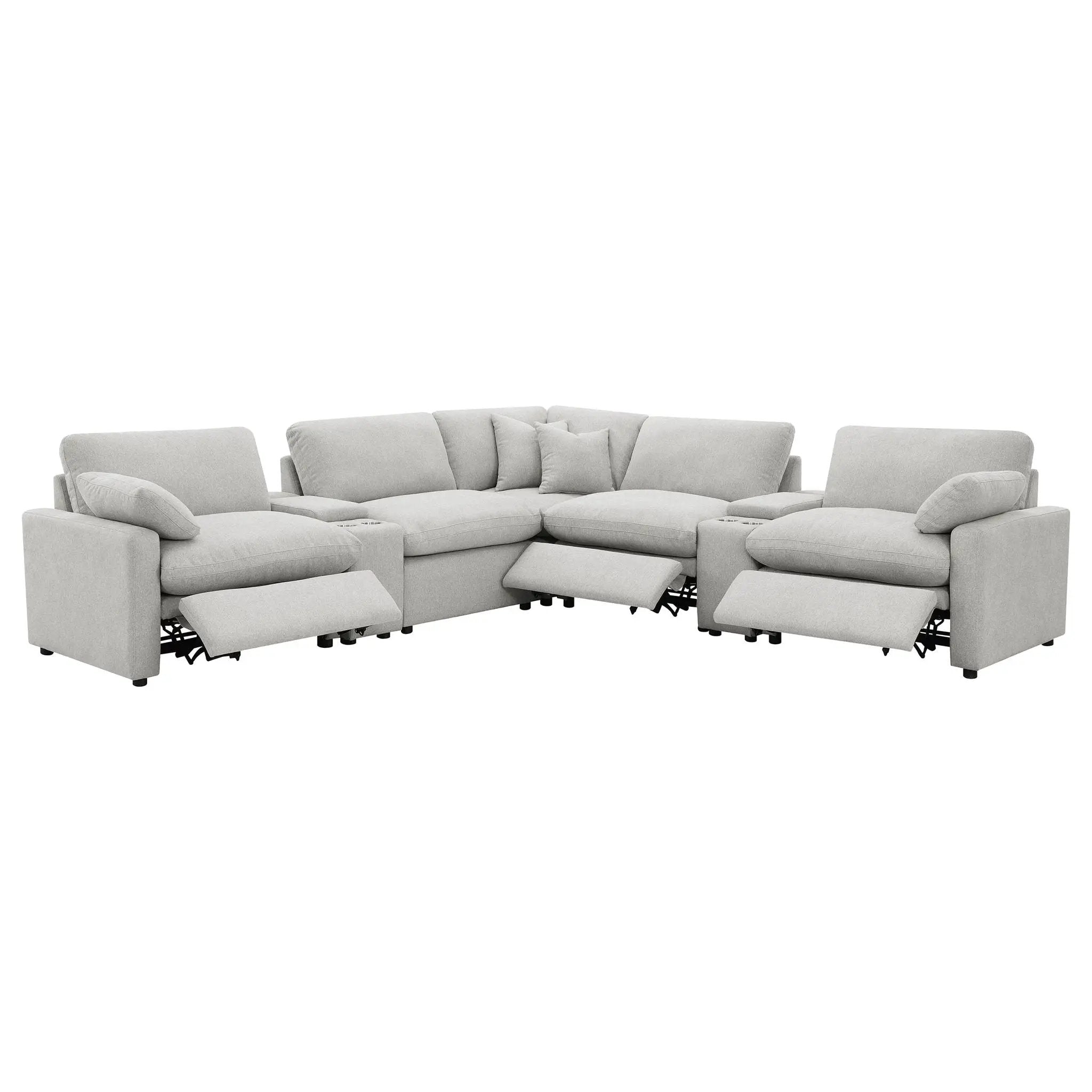 Collins 7-piece Modular Power Reclining Sectional Grey by Unique Piece Furniture