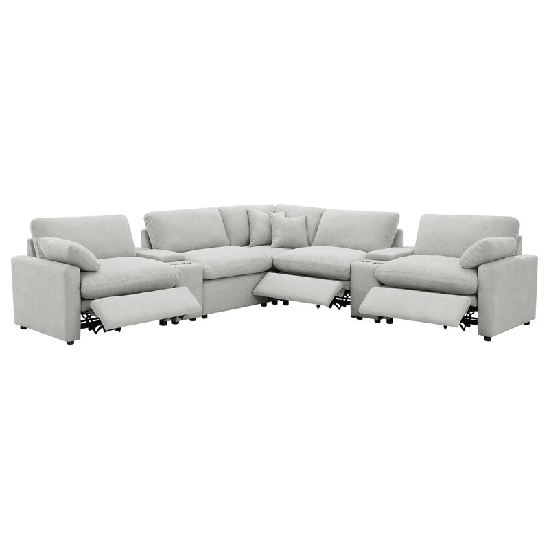 Collins 7-piece Modular Power Reclining Sectional Grey by Unique Piece Furniture