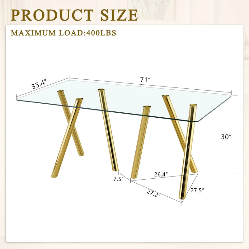 Dining Table With Transparent Surface by Unique Piece Furniture
