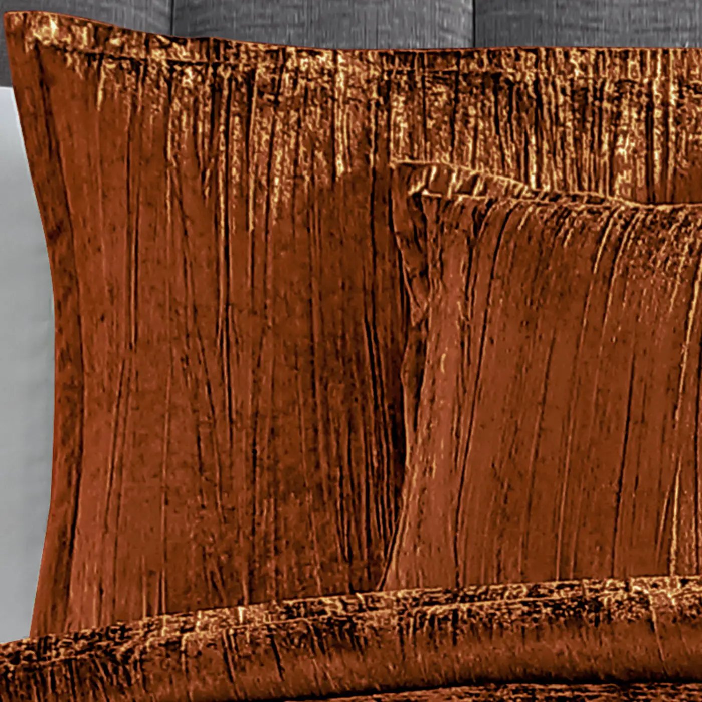 Turin 7 Piece Spice Crinkle Velvet Comforter Set by HouseOfZazla