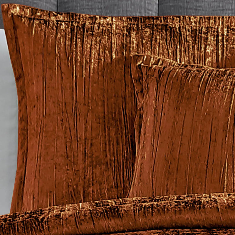 Turin 7 Piece Spice Crinkle Velvet Comforter Set by HouseOfZazla