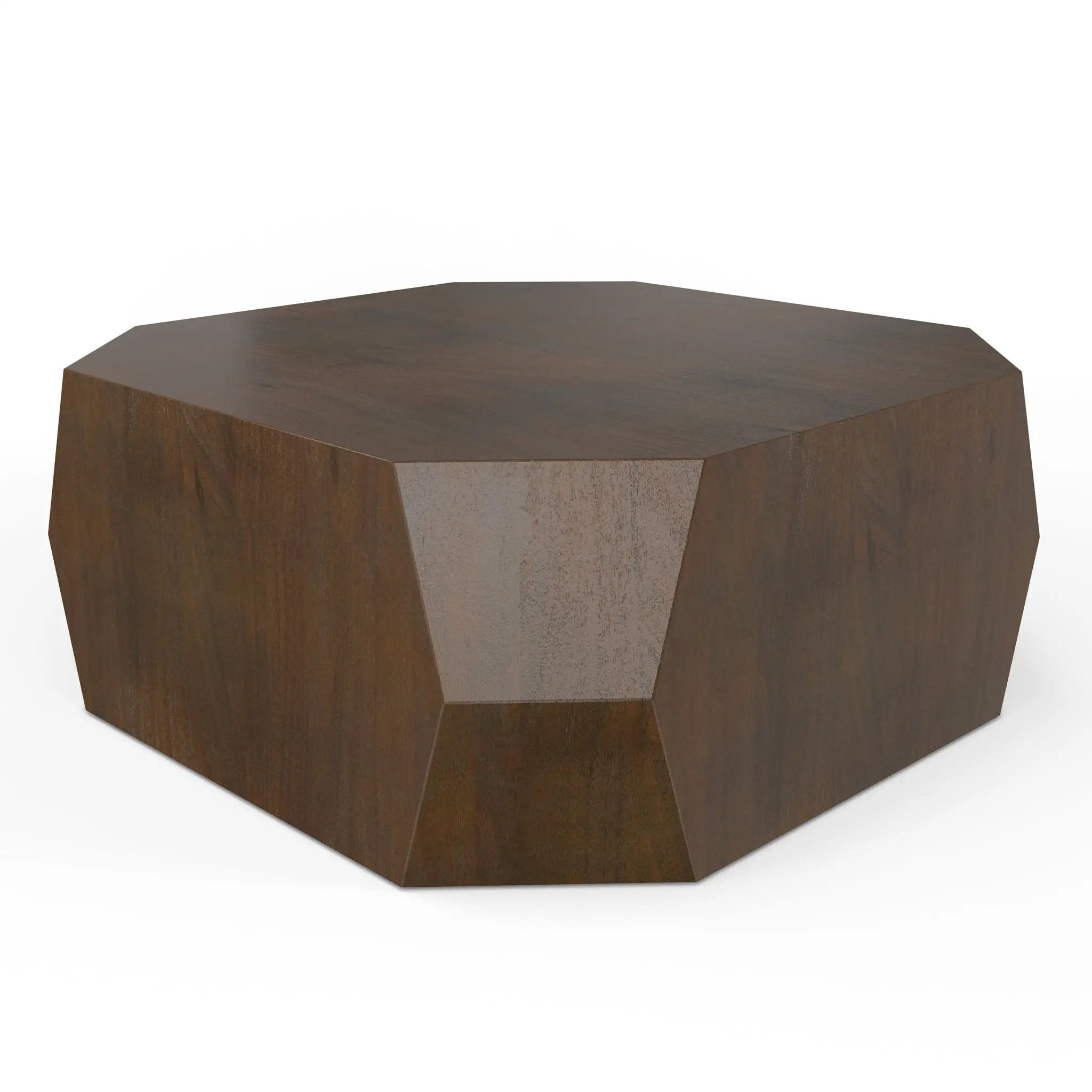 Eisley - Coffee Table With Geometric Design, - Walnut by HouseOfZazla