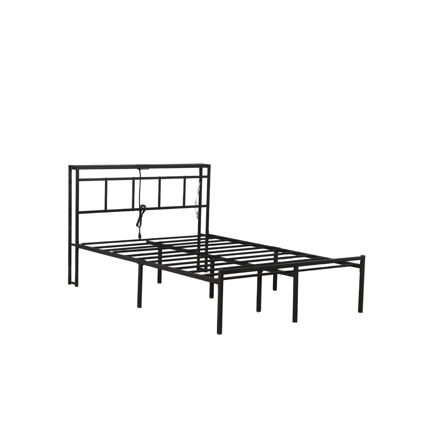 Bed Frame With Storage Headboard With USB C, Type C And LED Light by HouseOfZazla