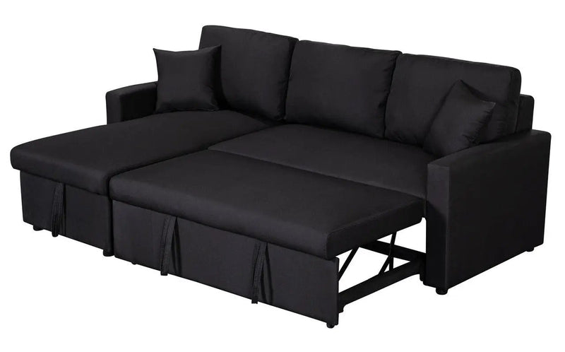 Paisley - Fabric Reversible Sleeper Sectional Sofa With Storage Chaise by HouseOfZazla