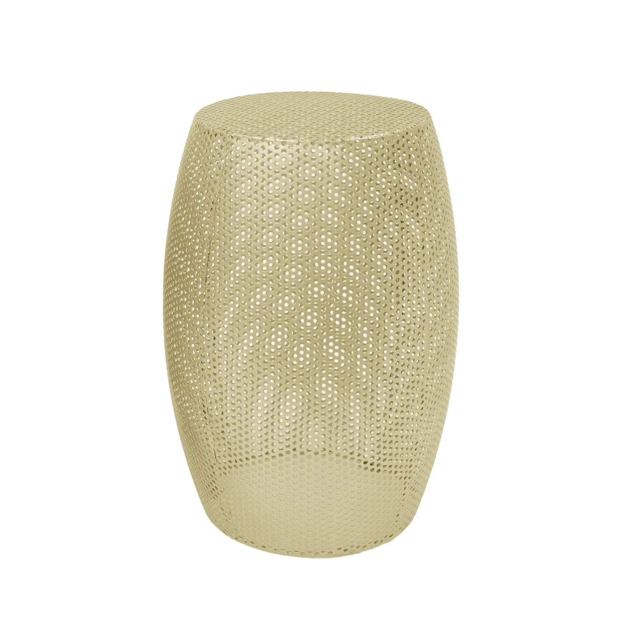 Modern Round Metal Hollow Side Table Set With Openwork Design - Gold by HouseOfZazla