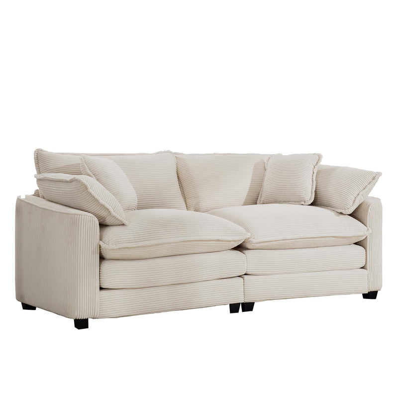 Modern 2 Seater With 4 Pillows, Upholstered Deep Seating Loveseat by Unique Piece Furniture
