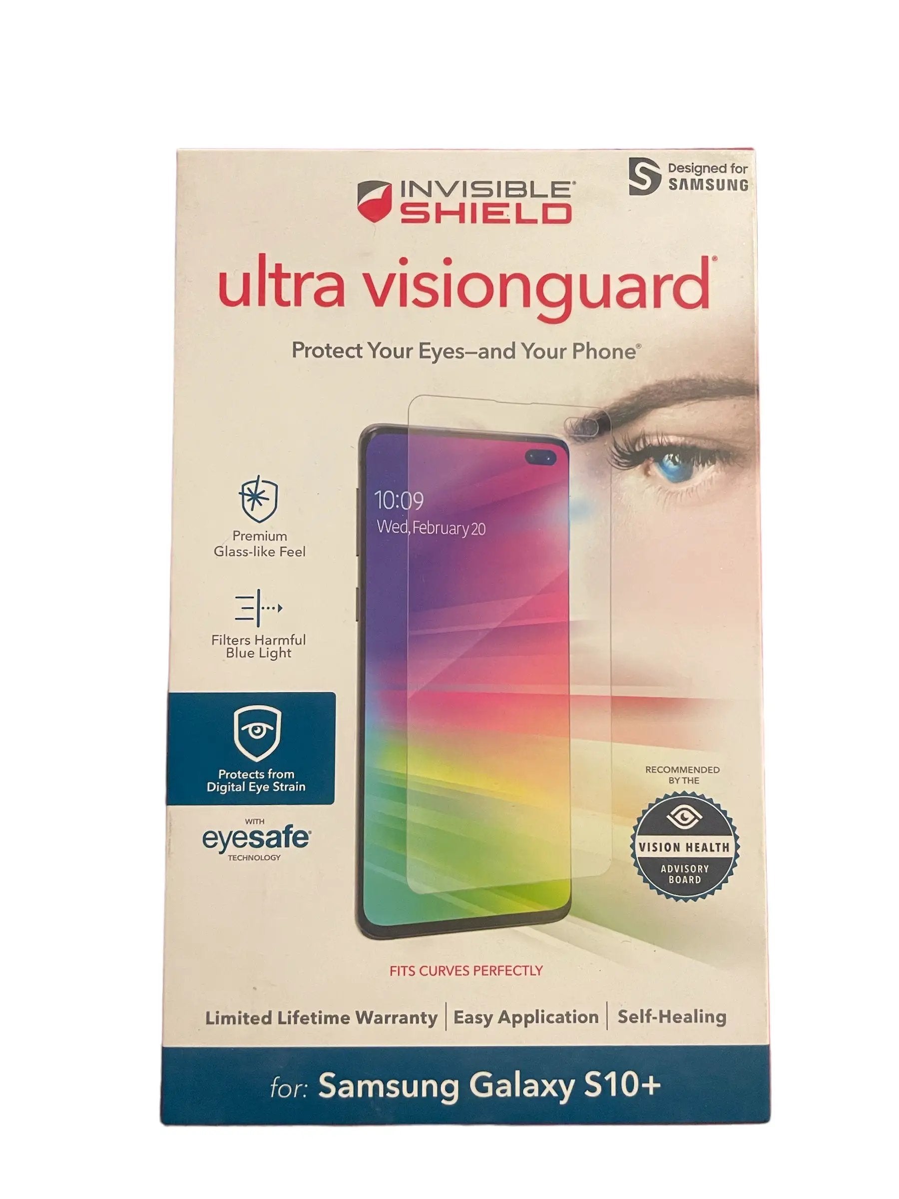 ZAGG InvisibleShield Ultra VisionGuard - Protect Your Eyes and Your Phone - for Samsung Galaxy S10+ - Case Friendly Screen Protection by Selzalot