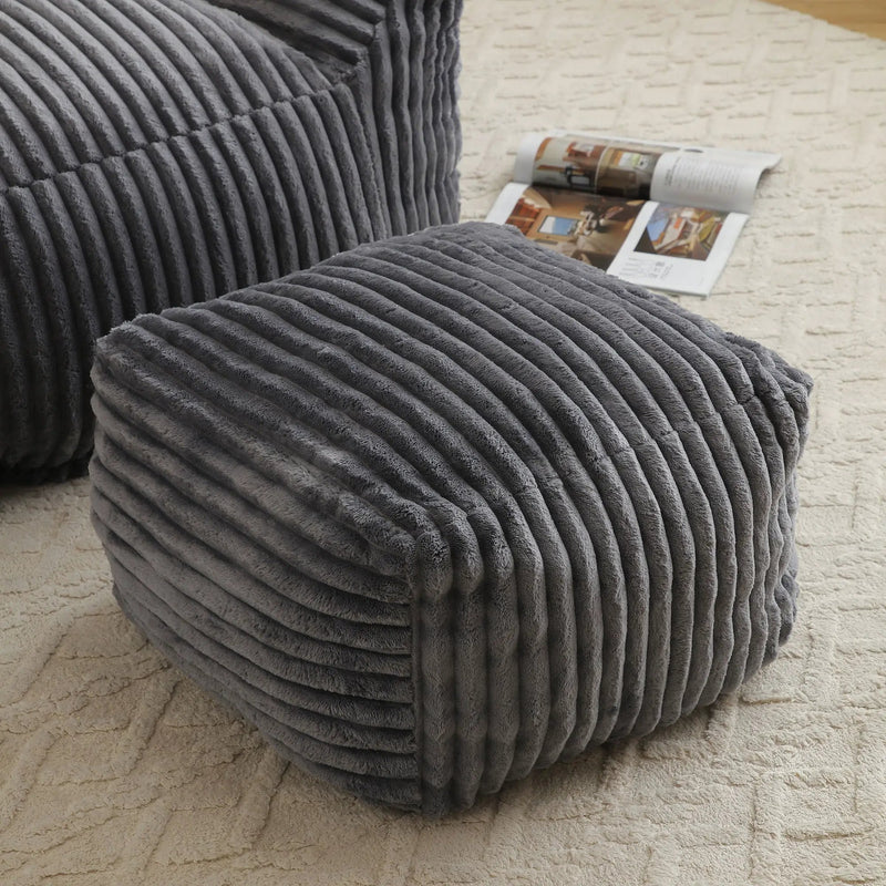 Giant Bean Bag Chair With Armrests And Footstool by Unique Piece Furniture