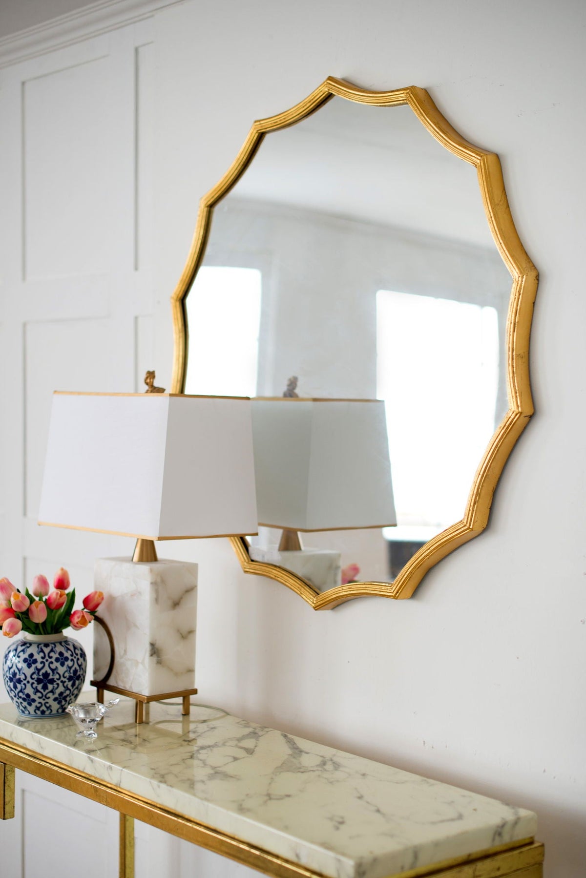Round Sunburst Wall Mirror With Wall Decor, photo 3 of 11