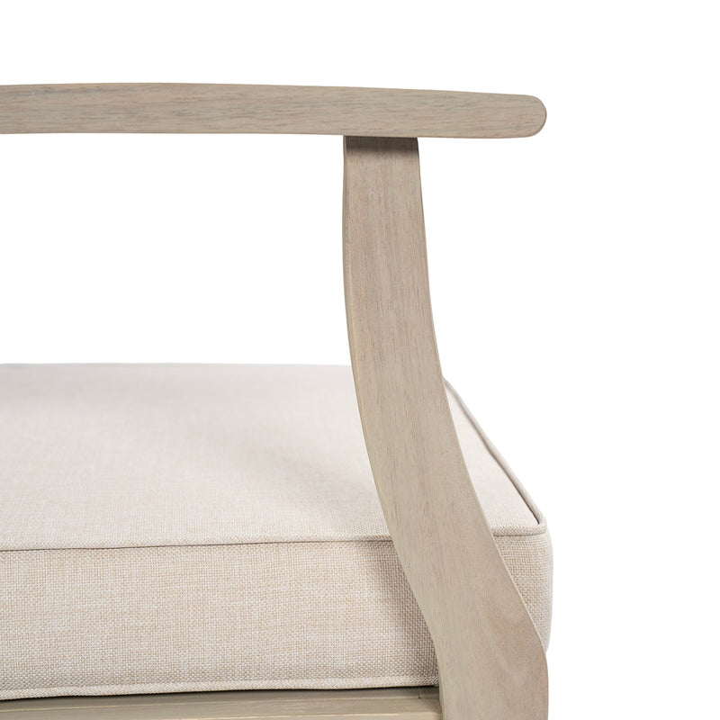 Acacia Wood Patio Armchair with Water-Resistant Fabric - Perla Left Armchair, photo 10 of 10