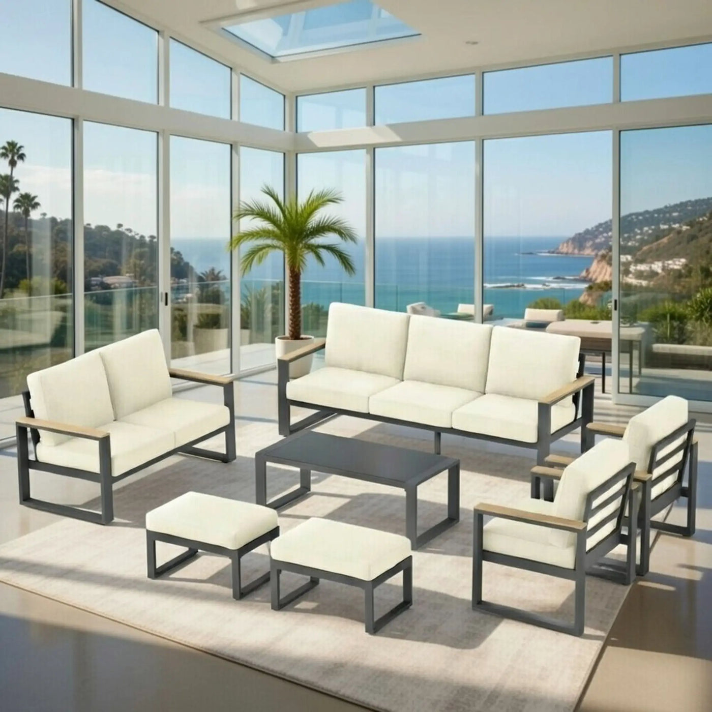 Modern Outdoor Sofa Set With Coffee Table by HouseOfZazla