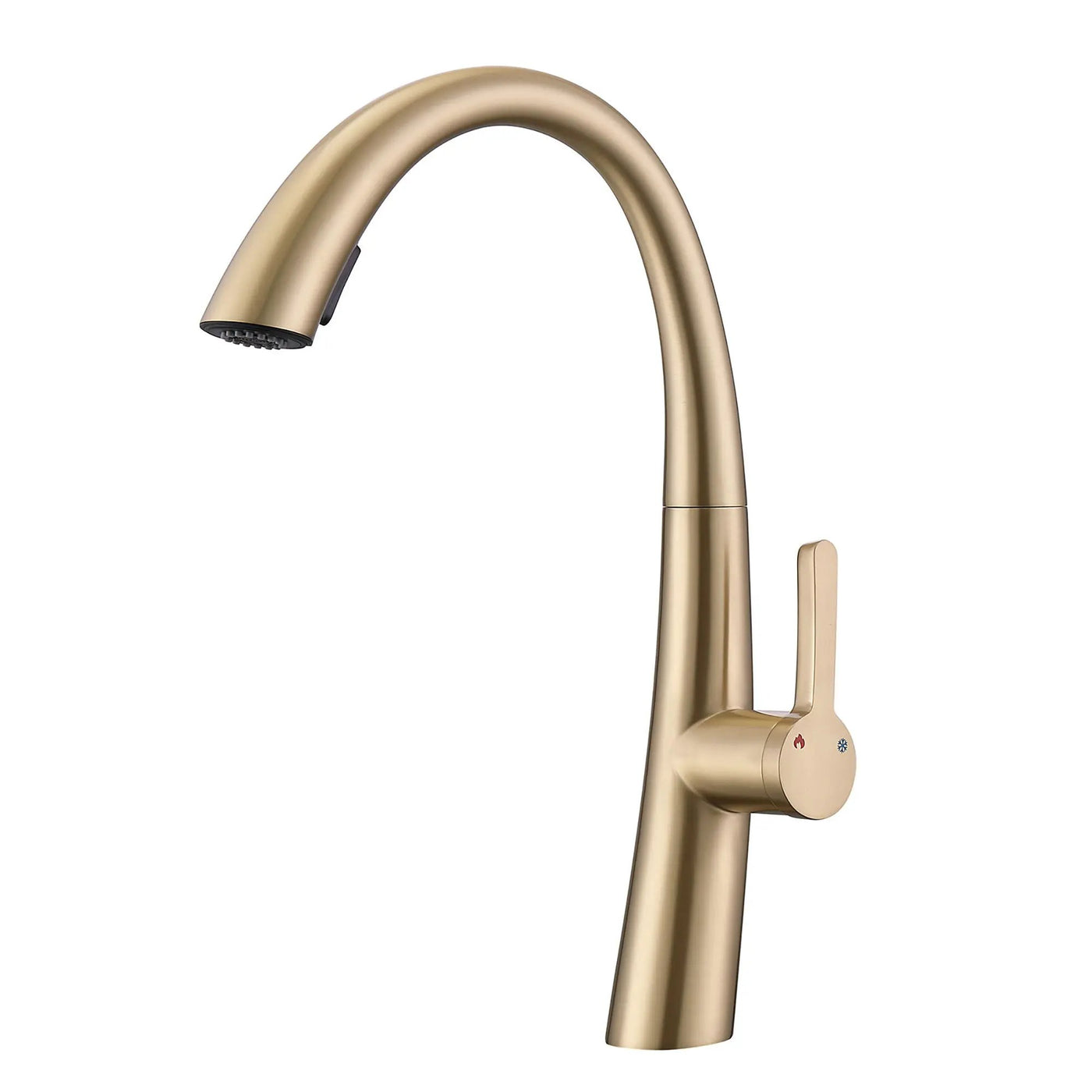 Elegant Single Handle Stainless Steel Pull Out Kitchen Faucet With High Arch Spout by HouseOfZazla